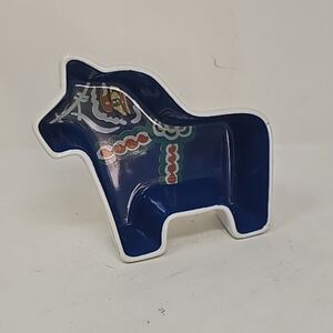 Sagaform Dala horse dish bowl blue Ylva Olsson Design Sweden Swedish folk‎ art